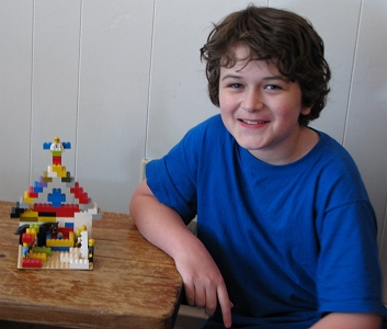 Jacob with his LEGO Nativity