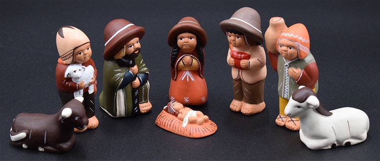 Peruvian Clay Nativity