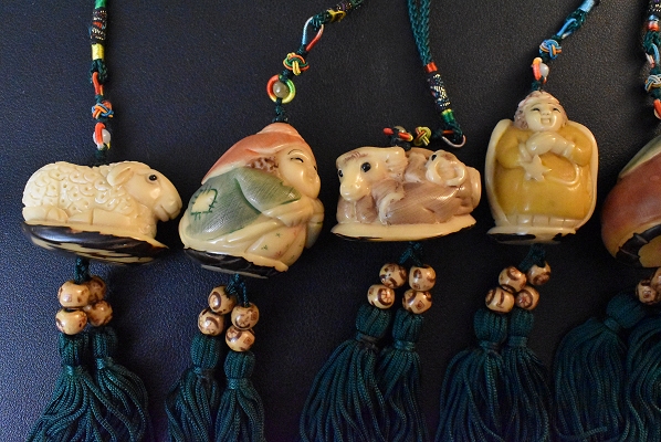 Chinese Tassel Nativity - Shepherd, Angel, & Animals