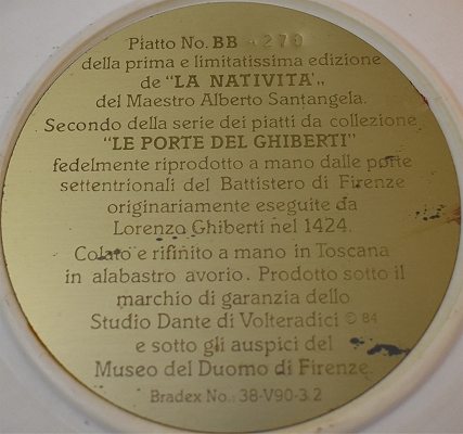 Italian Plate - Back View